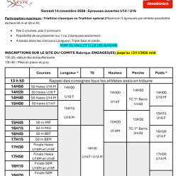 Epreuves ouvertes U14/U16